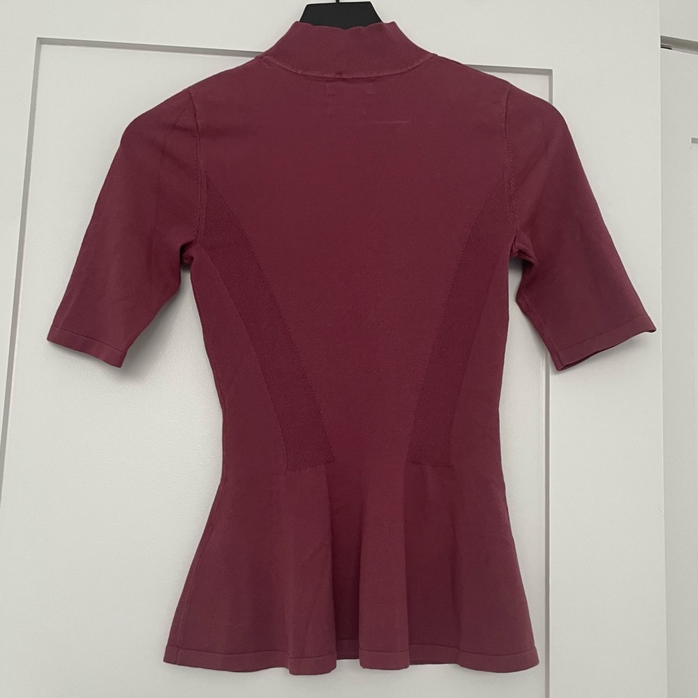 Massimo Dutti Pink Short Sleeve Knit Top